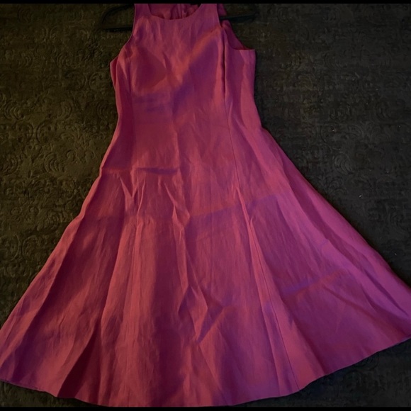Ralph Lauren linen A line dress bright pink color, size 4 - Picture 7 of 7